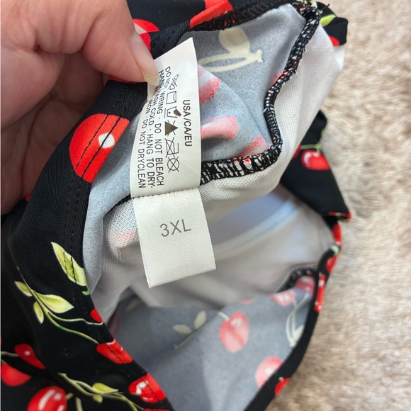 COCOSHIP Women's Halter Neck Retro Floral Swimsuit Ruching One Swimwear 3XL - Picture 7 of 8